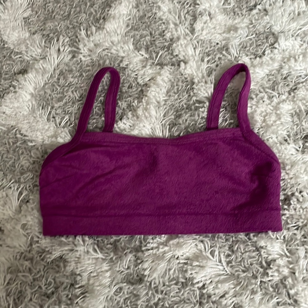 purple terry cloth bralette